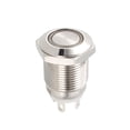 thumbnail image 4 of Interruptor de botón metálico momentáneo Uxcell 12mm de diámetro de montaje 1NO 3-6V luz LED blanca, 4 of 5