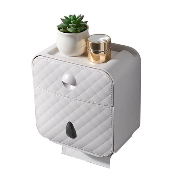 Advancent Caja de papel higiénico sin perforaciones Estuche de papel higiénico Estuche de papel higiénico Estante de papel higiénico impermeable Juegos de accesorios de baño Advancent HA014636-00