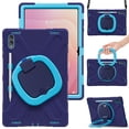thumbnail image 2 of For Samsung Galaxy Tab S11 Ultra 14.6 inch Case, 360 Rotatable Handle Stand, Shoulder Strap, Drop-Proof Design, NavyBlue Blue, 2 of 7