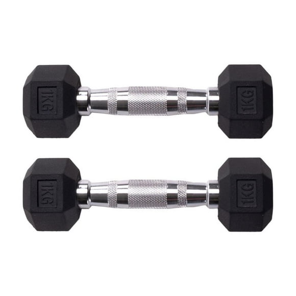 Par de Mancuernas hexagonales Unifitness Negro de 1 kg