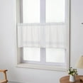 thumbnail image 3 of Lumento Kitchen Curtains Semi-sheer Short Valance Decor Modern Half Window Curtain Rod Pocket Simple Treatment White W:51''x H:16'', 3 of 5
