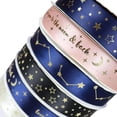thumbnail image 3 of Cinta de satén de poliéster para envolver regalos, azul marino, negro, bronceado, lazos para el cabello DIY, decoración de boda y Navidad, 5 yardas, 3 of 4