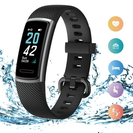 JUMPER Fitness Tracker, Activity Health Tracker Waterproof Smart Watch Wristband w/ Heart Rate Sleep Monitor Pedometer Step Calorie Counter for Android and (Best Weight Tracker App Android)