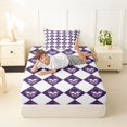 thumbnail image 4 of Homewish Spooky Skull Grid Twin Sheets,Halloween Bedding,Purple White,3-Piece,1 Fitted Sheet and 1 Pillowcase, 4 of 6