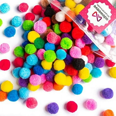 Adeweave 1 Inch 300 Pom poms – Multicolor craft Pompoms for DIY Art and Crafts