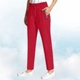 thumbnail image 2 of BWASD Wide Leg Pants for Women Casual Loose Flowy Palazzo Trousers with Pockets Drawstring Elastic Waist Lightweight Boho Beach Vacation Summer Outfit, 2 of 8
