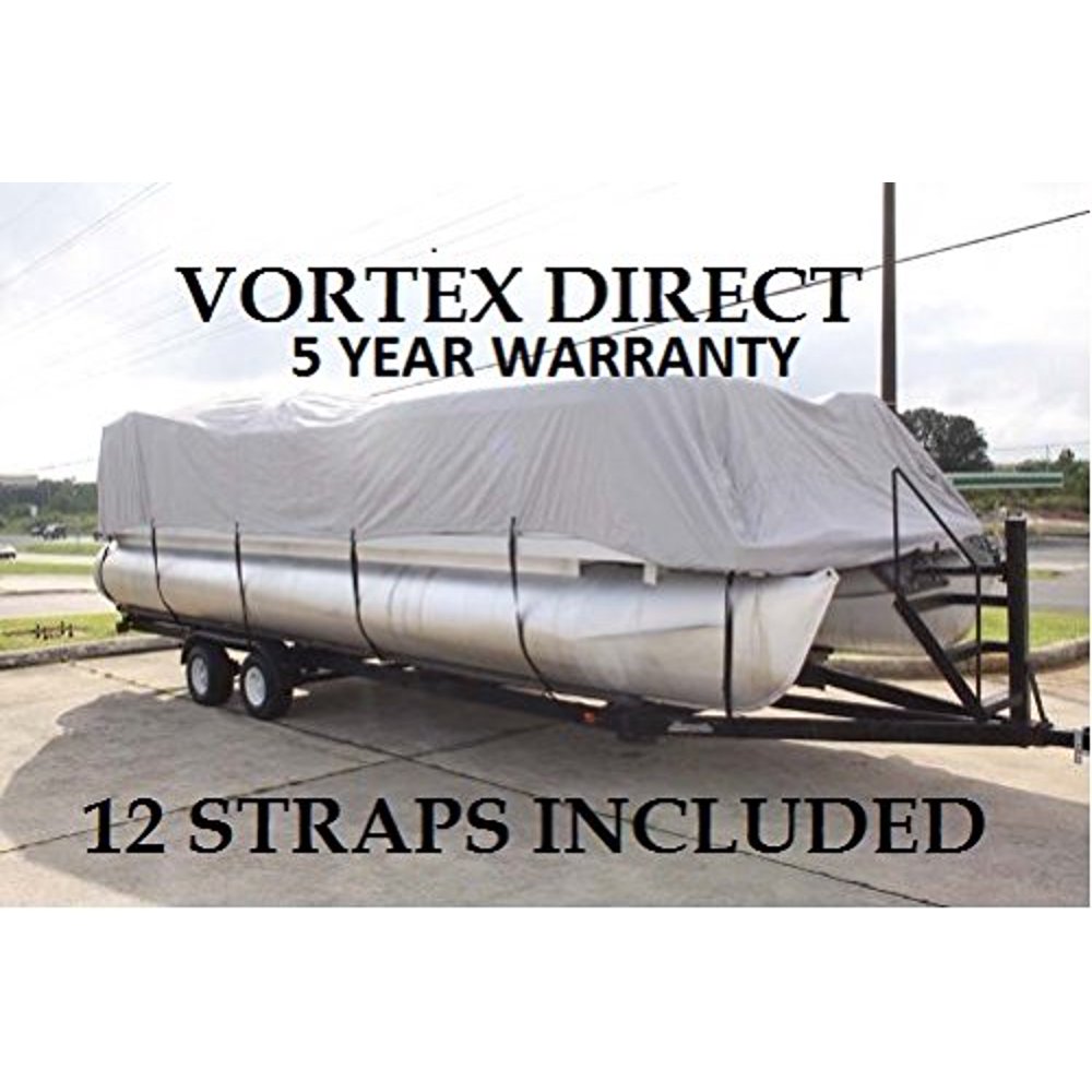 NEW GREY 20 FT VORTEX ULTRA 5 YEAR CANVAS PONTOON/DECK BOAT COVER