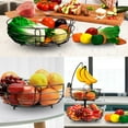 thumbnail image 7 of Auledio Houseware 2 Tier Fruit Basket Bowl with Banana Hanger for Kitchen Countertop, Detachable Fruit Vegetable Storage Holder Display for Kitchen,Black, 7 of 7