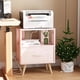thumbnail image 5 of Mesa de noche Aenuert rosa con puertos USB y cajón, 5 of 9