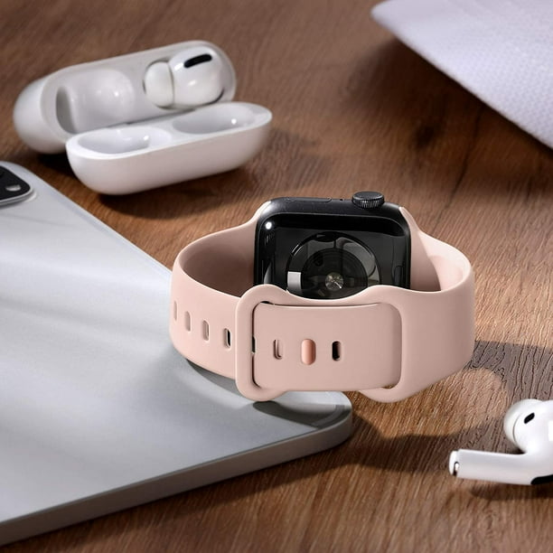 Rosa 2 piezas compatibles con Apple Watch Band 38 mm 40 mm 41 mm pulseras de silicona de repuesto para iWatch Series 8 7 6 5 4 3 2 1 SE Ultra 42 mm 44 mm 45 mm 49 mm S M Rojo Verde Walmart en linea