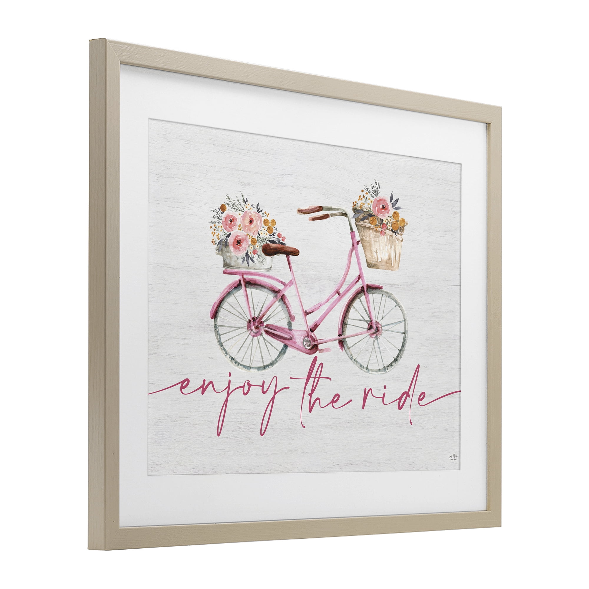 Stupell Industries Enjoy The Ride Bicycle Birch Framed Print Under Glass, design by Lux + Me Designs