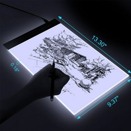 Protable A4 LED Tracing Copy Board Ultra Thin Tracer Pad Light Box Tattoo Sketch Art Photo Display Home Painting Learning Studio Student Beginner For Children (Best Studio Lighting For Beginners)