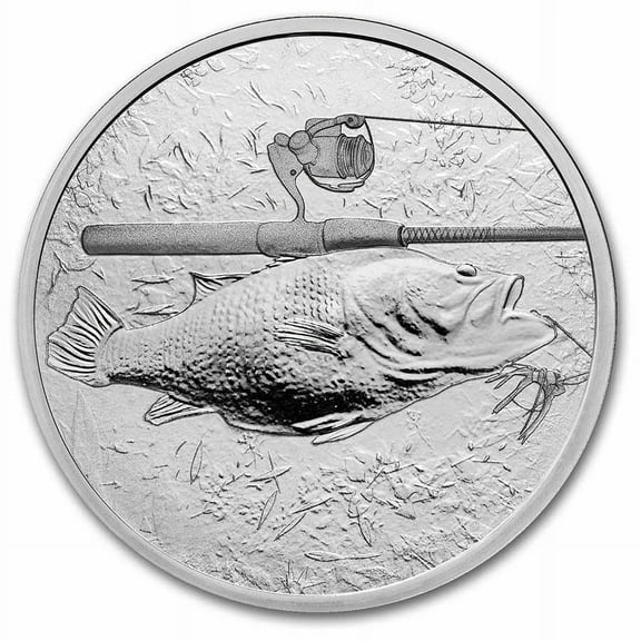 1 oz Silver Round - Gun & Rod (Bass)