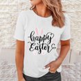 thumbnail image 2 of Fvwitlyh Femmes Été Tops Femmes Mode Casual Manches Courtes Pâques Imprimé T-Shirt Top Chemisier Blanc, S, 2 of 5