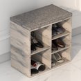 thumbnail image 3 of Shoe Storage Bench, 10 Cubbies Shoe Bench with Cushion and Side Pocket, 41 Inch Entryway Shoe Organizer, Cubby Shoe Rack with Adjustable Shelves for Entryway Hallway, 3 of 5