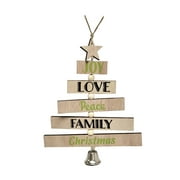 Holiday Time Natural MDF Christmas Tree Ornament, 8''