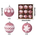 thumbnail image 3 of 9Pcs 8Cm Colorful Knitted Patterns Foam Christmas Ball Ornament Set For Tree And Party Decor, 3 of 5