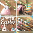 thumbnail image 3 of Colorful Striped Easter Banner Cartoon Bunny Decorative Eggs Floral Easter Egg Background for Easter Party Spring Celebration Kids Event, 3 of 8