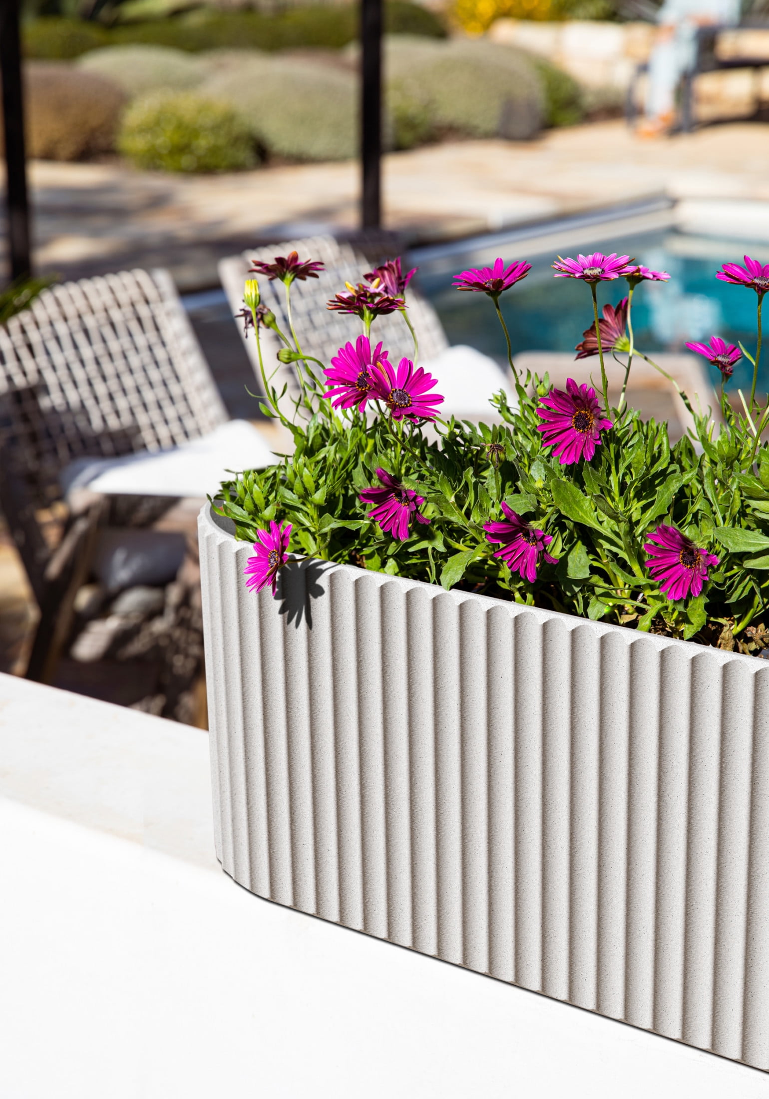 Veradek Demi Series Window Box 36" Plastic-Stone Planter - (White/2 Pack)