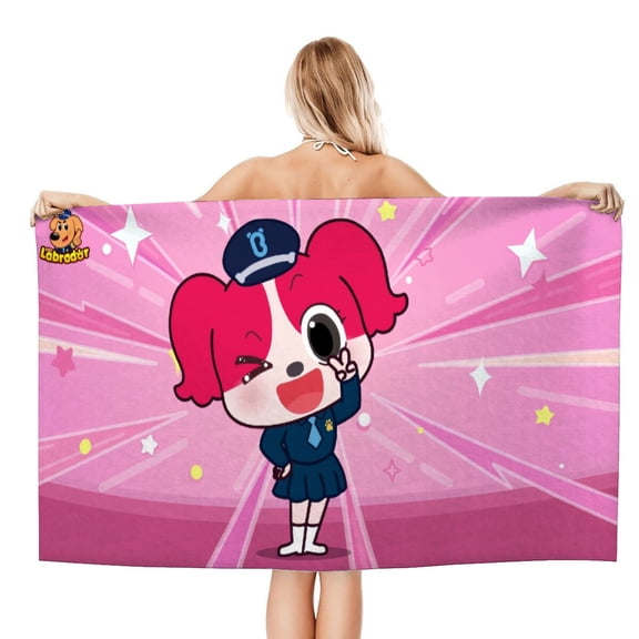 FSMYJJZY Sheriff Labrador Microfiber Beach Towel 20"x40" Quick Drying Lightweight Absorbent Portable Towel for Camping Hiking Gym Travel Home