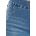 thumbnail image 4 of Women's Pull On Ripped Capri Jeans With Side Slit Stretch Denim Capris Jeggings Size S-3XL Medium Wash Blue, 4 of 4