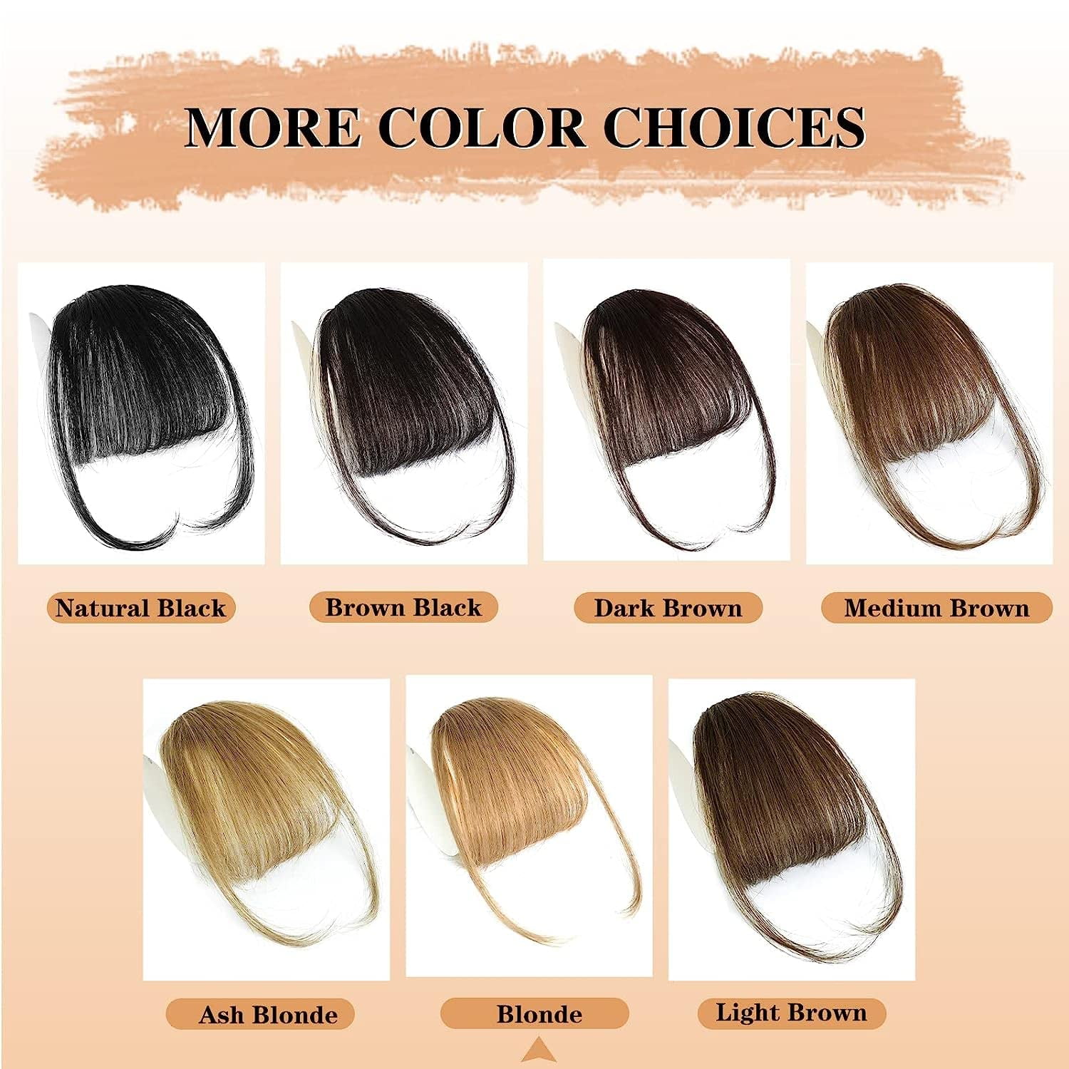 Ustar Bangs Hair Clip in Bangs 100% Real Human Hair Extensions Wispy Bangs Clip on Air Bangs for Women Hairpieces Curved Bangs (Wispy Bangs, Blonde)