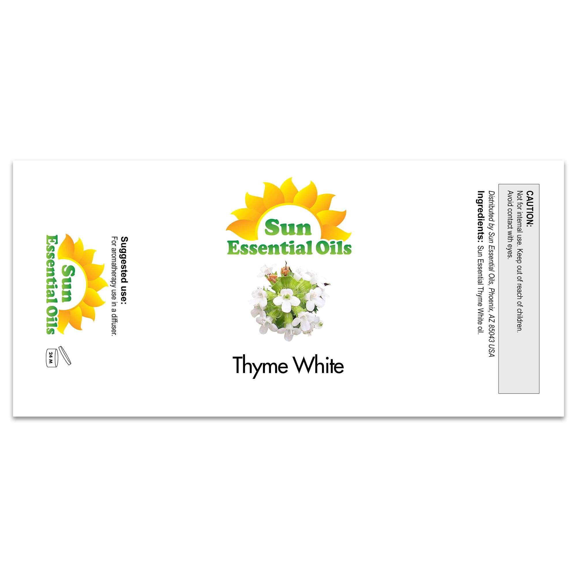 Sun Essential Oils Therapeutic Thyme White Essential Oil, 16 Fluid Ounces