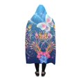 thumbnail image 3 of HATIART Hooded Blanket Butterflies with Flowers Wearable Throw Wrap 56x80 Inch Cloak Softness, 3 of 3