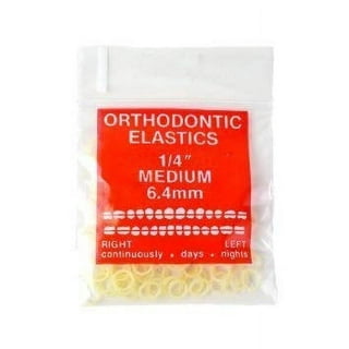 1/4 inch Heavy 4.5 oz - Orthodontic Elastic Rubber Bands - 100 Pack - Clear  Latex Free, Small, Braces, Dreadlocks Hair Braids, Tooth Gap, Packaging