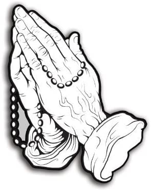Praying Hands with Rosary Shaped 3M Reflective sticker| Christian ...