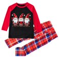 thumbnail image 3 of Odeerbi Christmas Pajamas for Family Holiday Plaid Long Sleeve Family Christmas Pajamas Matching Sets Toddler Plaid Printed Loungewear Top Pants Set Two-Piece Sleepwear Xmas PJs Set Red, 3 of 6
