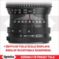 thumbnail image 3 of Opteka 500mm/1000mm f/8 Manual Telephoto Lens for Canon EF EOS 90D, 80D, 77D, 70D, 60D, 60Da, 1Ds, Mark III II 7D, 6D, 5D, 5DS, Rebel T8i, T7i, T7s, T7, T6s, T6i, T6, T5i, T5, T4i, SL3, SL2 (White), 3 of 11