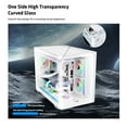 thumbnail image 3 of YEAH MAGIC Biforst MATX PC Gaming Case ARGB Full Clear-Side High-Airflow Light Strip Sturdy One-Piece Curved Glass With 3 ARGB Fans Mid-Tower Art Computer Chassis Striped Rainbow Lamp White, 3 of 7