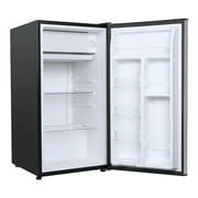 Galanz 3.3 Cu Ft Compact Refrigerator, Stainless Steel Look One Door Mini Fridge, Energy Star for Apartment, Dorm, Office, Bedroom