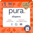 thumbnail image 3 of (2 pack) Pura Sensitive Soft Sustainable Baby Diapers Size 1, 96 Count (Choose Your Size and Count), 3 of 11