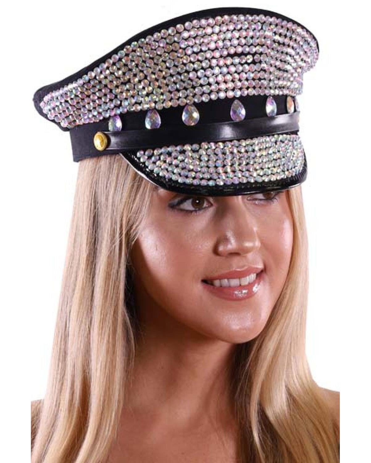 rhinestone police hat