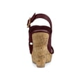 thumbnail image 2 of BLISSFUL STEP Women's Sandals Platform Heels Ankle Strap Wedges Sandals Burgundy 9, 2 of 7