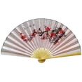 thumbnail image 6 of Large Silk Folding Wall Fan for Living Room, Asian Decorative Art, 44in Ornament, 1 Pack, 6 of 9