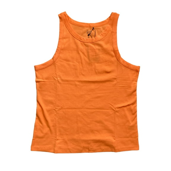 GAP Women's Soft Stretch Ribbed High Neckline Tank Top (Tangerine, XXL)
