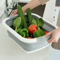 thumbnail image 4 of Multifunctional Foldable Chopping Board Collapsible Cutting Board Household Portable Folding Washing Sinks Drain Basket for Kitchen Camp (Gray), 4 of 7