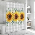 thumbnail image 5 of Shower Curtain Sunflower Bathroom Curtains with Hooks, Waterproof Fabric Eucalyptus Leaf Grey Buffalo Plaid Bath Shower Curtains Set for Bathroom Bathtubs Decor 36x72 Inch, 5 of 9