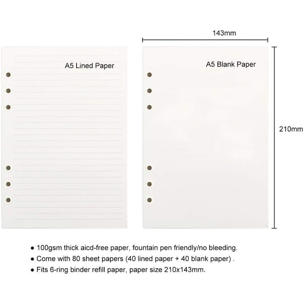 50 Pack Bulk Binder Paper Wide Ruled with Holes – 3 Hole Punched Filler Paper Bulk 100 Sheets Each