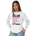 thumbnail image 2 of Animal Long Sleeve T-Shirts Tee For Women What I Look For In Guys Rottweiler Dog Owner, 2 of 2
