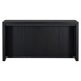 thumbnail image 4 of Acacia Wood Veneer Simple Entryway Table with Wavy Design,Suitable for Study, Entryway, Hallway, Living Room, Foyer (Black), 4 of 9