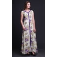 thumbnail image 3 of Bimba Floral Women Long Floral Party V NeckÂ&nbsp;DressÂ&nbsp;Front Slit Sleeveless Maxi Gown-Small, 3 of 5
