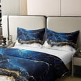 thumbnail image 4 of Marble Duvet Cover Set Gold Giltter Bedding Set Navy Blue Stone Marble Comforter Cover Adults Tie Dye Fluid Magma Abstract Art Hipster Quilt Cover 2 Pieces Twin Size Soft Bedroom Decor, 4 of 6