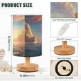thumbnail image 3 of Boat Ship Sea Table Lamp USB Bedside Desk Nightstand Lamp Printed Gifts Small Lamp Wood Base for Bedroom Living Room Kids Room College Dorm, 3 of 7