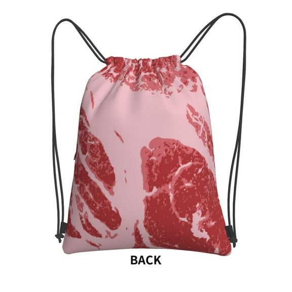 Sigee Striped Meat for Drawstring Zipper Backpack ,Waterproof, Durable, Lightweight Gym Bag for Sports