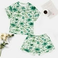 thumbnail image 4 of Floral Colorful Flower Pajamas Set Womens Loungewear Sleepwear 2 Piece PJ Sets, 4 of 7