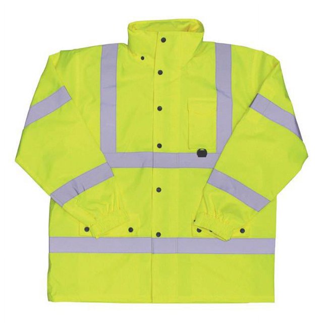 Boss 8008695 Hi-Vis Yellow Polyester Unisex Rain Jacket, 3XL